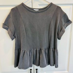 Grey Medium Soprano peplum t-shirt